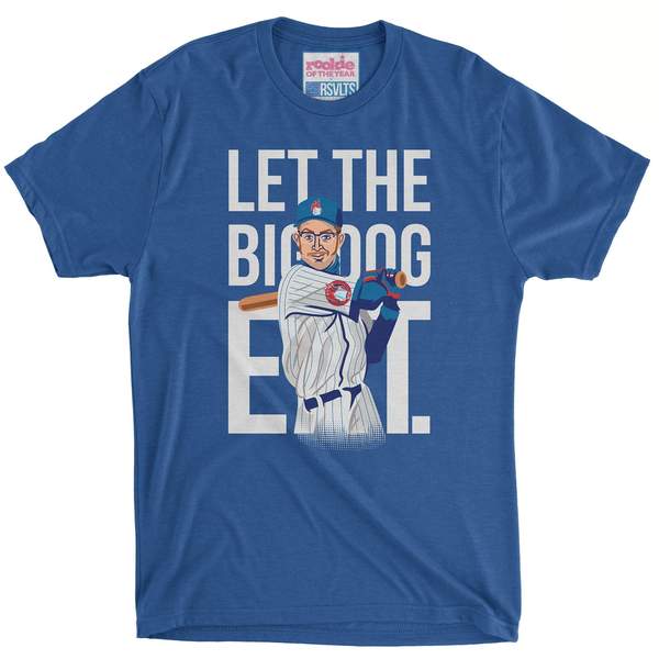 RSVLTS Let the Big Dog Eat Crewneck Tee in Blue — front view