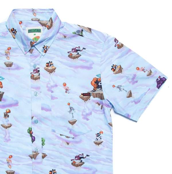 RSVLTS Sky Match KUNUFLEX Short Sleeve Shirt in Blue — front view