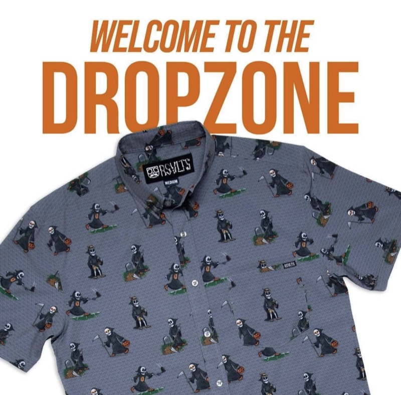 RSVLTS Reaper’s Delight Boo.0 KUNUFLEX Short Sleeve Shirt in Gray — front view