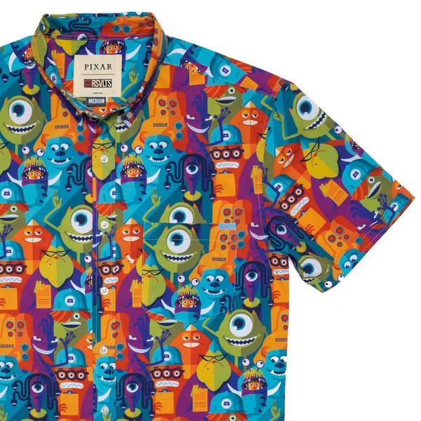 RSVLTS The Scare Floor KUNUFLEX Short Sleeve Shirt in Multicolor — front view