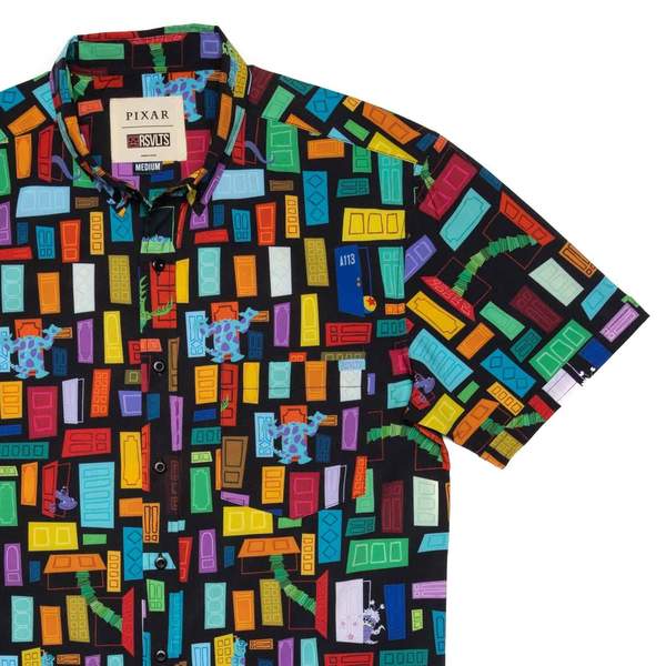 RSVLTS Doors KUNUFLEX Short Sleeve Shirt in Black — front view