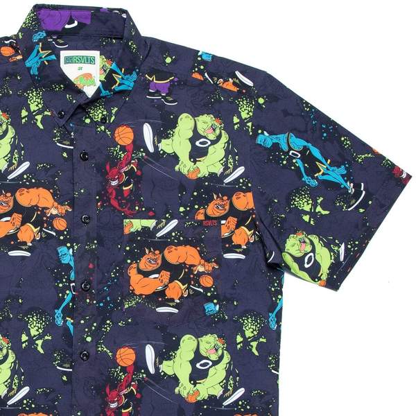 RSVLTS Monstars KUNUFLEX Short Sleeve Shirt in Black — front view