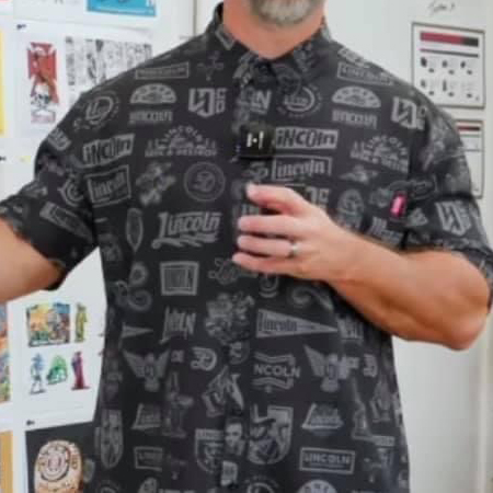 RSVLTS Lincoln Design Co. KUNUFLEX Short Sleeve Shirt in Black — front view