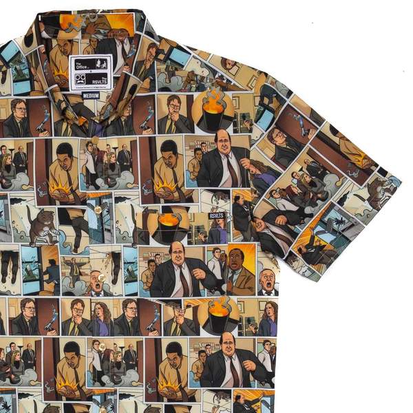 RSVLTS Fire Drill KUNUFLEX Short Sleeve Shirt in Multicolor — front view