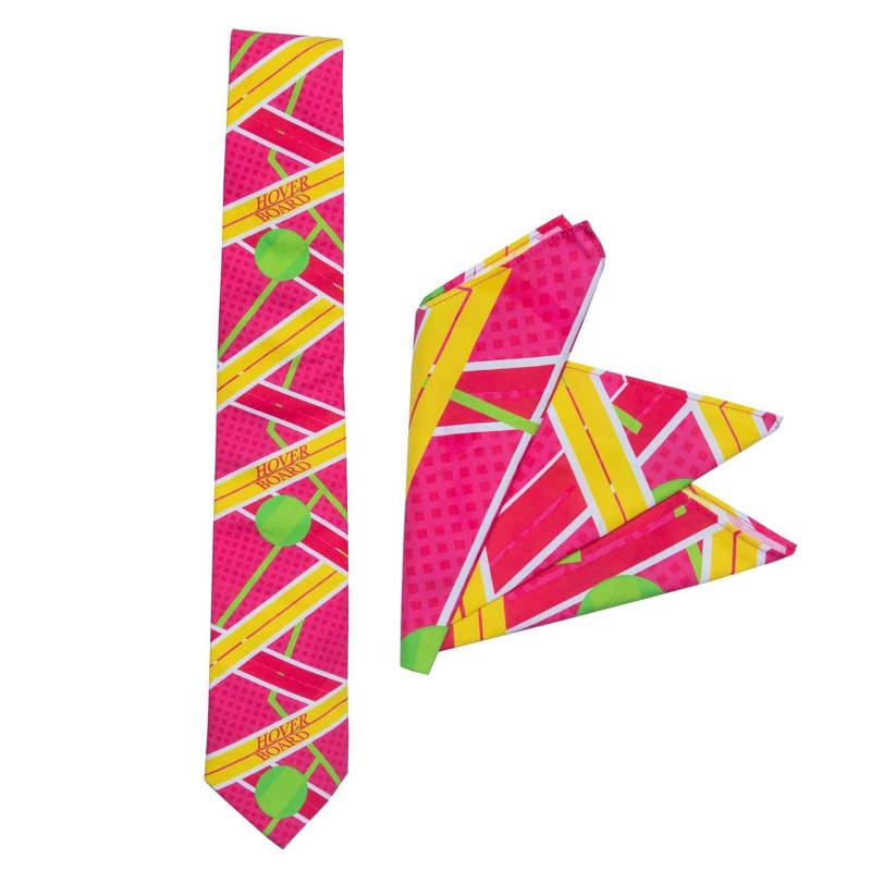 RSVLTS Hoverboard Design Tie & Pocket Square in Red — front view
