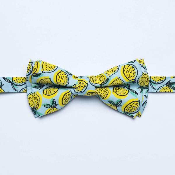 RSVLTS Lemonchillo bow tie Tie & Pocket Square in Blue — front view