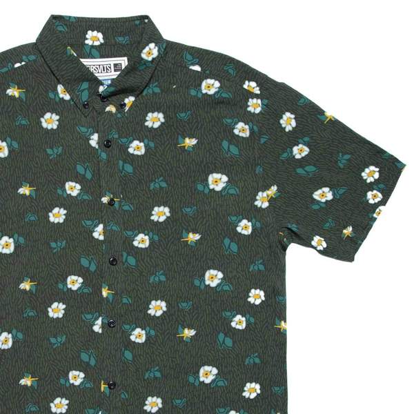 RSVLTS Wild Roses KUNUFLEX Short Sleeve Shirt in Green — detail 2