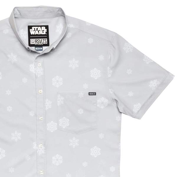 RSVLTS Happy Hothidays KUNUFLEX Short Sleeve Shirt in Gray — front view