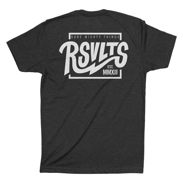 RSVLTS Bolt Box Crewneck Tee in Black — front view
