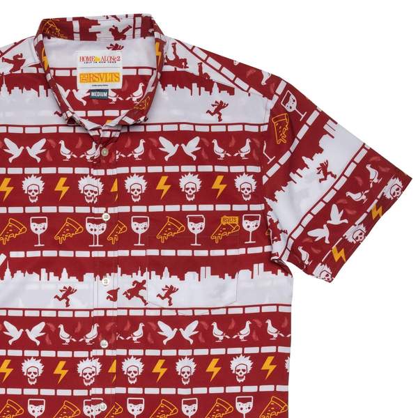 RSVLTS Kevin’s Revenge KUNUFLEX Short Sleeve Shirt in Red — front view