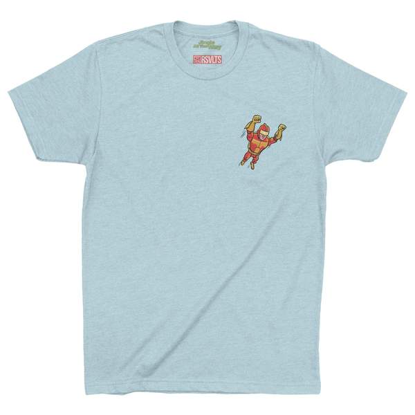 RSVLTS It’s Turbo Time! Crewneck Tee in Ice Blue — front view