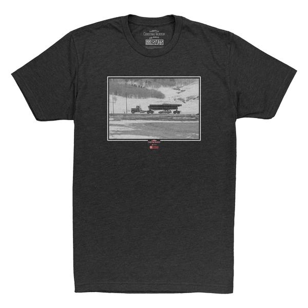 RSVLTS Clark, we’re stunk under a truck Crewneck Tee in Black — front view