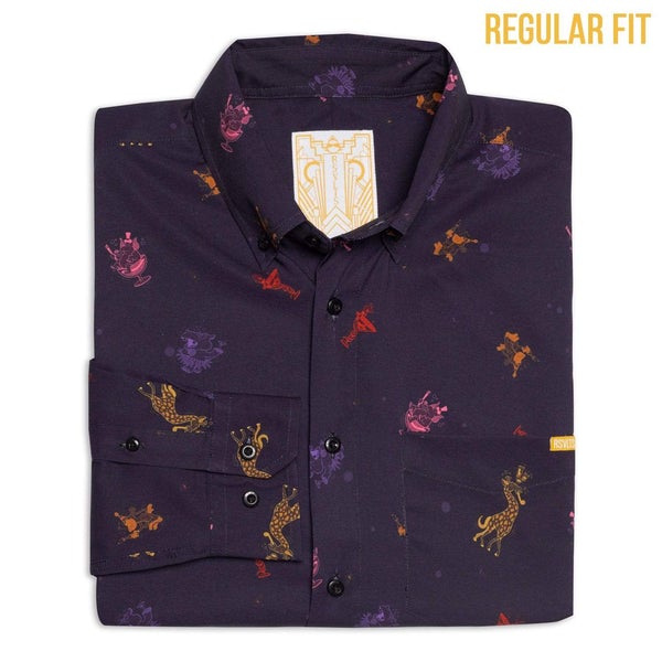 RSVLTS Party Animals Long Sleeve Shirt in Black — front view