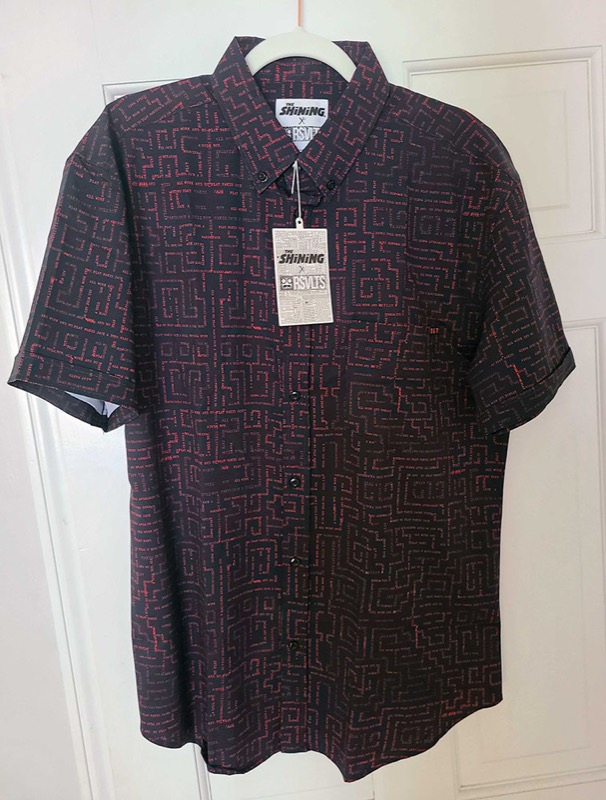 RSVLTS Lost In The Maze KUNUFLEX Short Sleeve Shirt in Black — detail 3