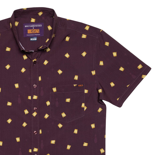 RSVLTS THERE’S A BEVERAGE HERE! KUNUFLEX Short Sleeve Shirt in Purple — front view