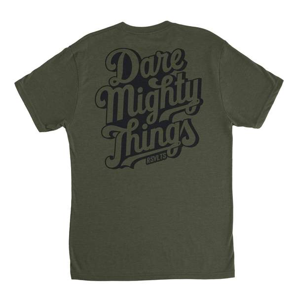 RSVLTS Lead The Charge Crewneck Tee in Green — front view