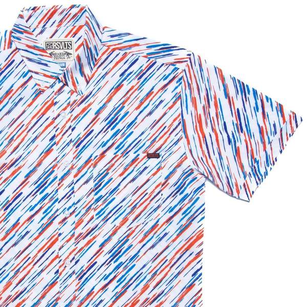RSVLTS Make It Reign KUNUFLEX Short Sleeve Shirt in White — front view