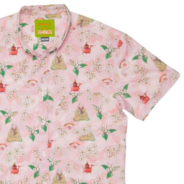 RSVLTS Jasmine Dragon KUNUFLEX Short Sleeve Shirt in Red — front view