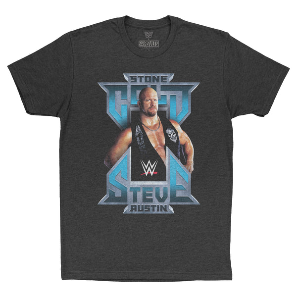 RSVLTS Steve Austin Crewneck Tee in Black — front view