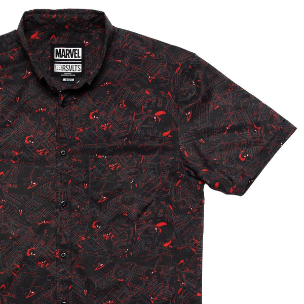 RSVLTS City Slinger KUNUFLEX Short Sleeve Shirt in Black — front view