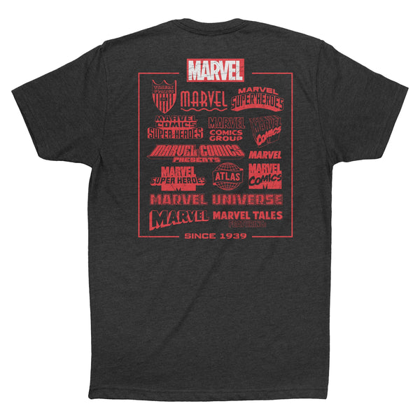 RSVLTS Marvel Comics Group Crewneck Tee in Black — front view