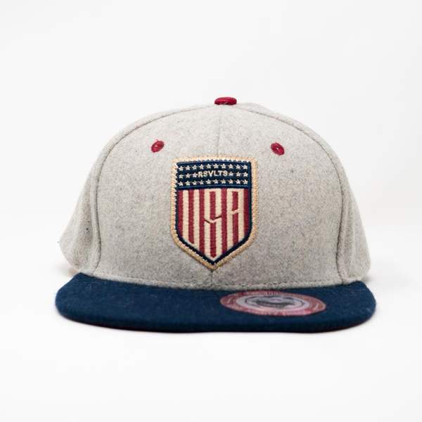 RSVLTS American Heritage Snapback Hat in Gray — front view