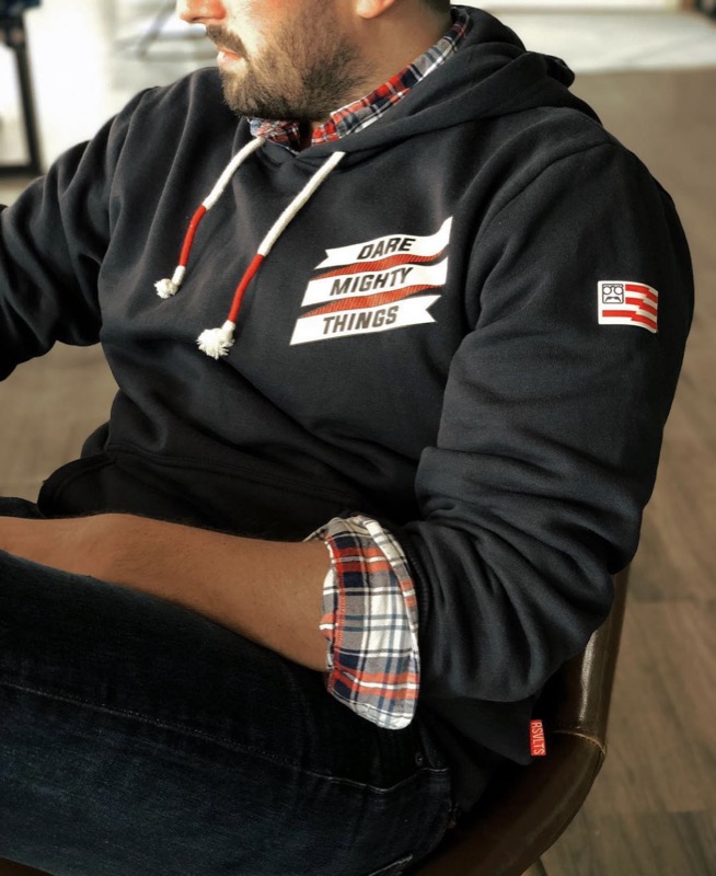 RSVLTS Dare Mighty Things Performance Hoodie in Blue — detail 3