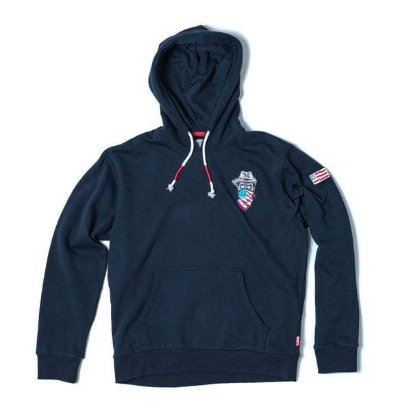 RSVLTS Rough Rider Performance Hoodie in Blue — front view