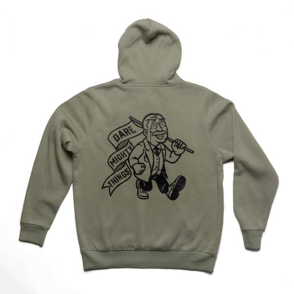 RSVLTS Teddy Mascot Performance Hoodie in Green — front view