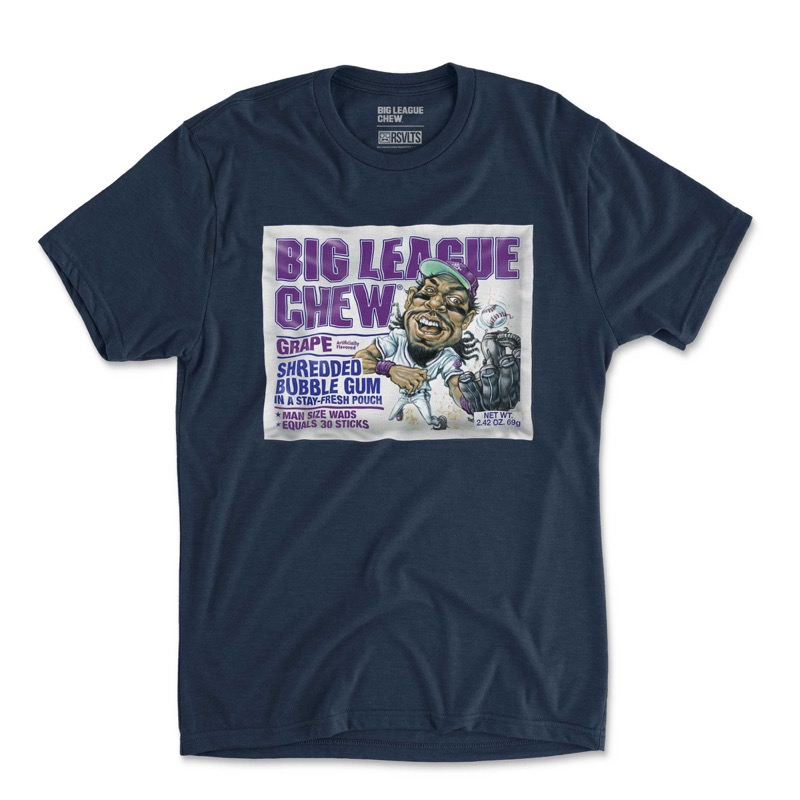 RSVLTS Grape Pop Fly Crewneck Tee in Blue — front view