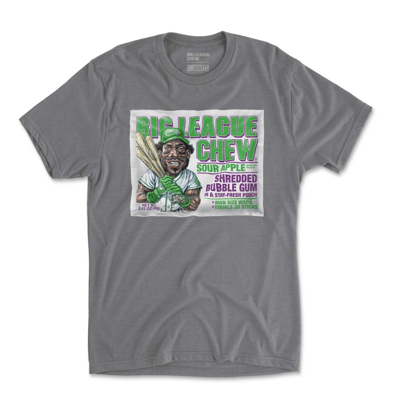 RSVLTS Sour Apple Crewneck Tee in Gray — front view