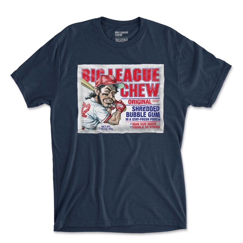 RSVLTS Lefty Batter Original Crewneck Tee in Blue — front view