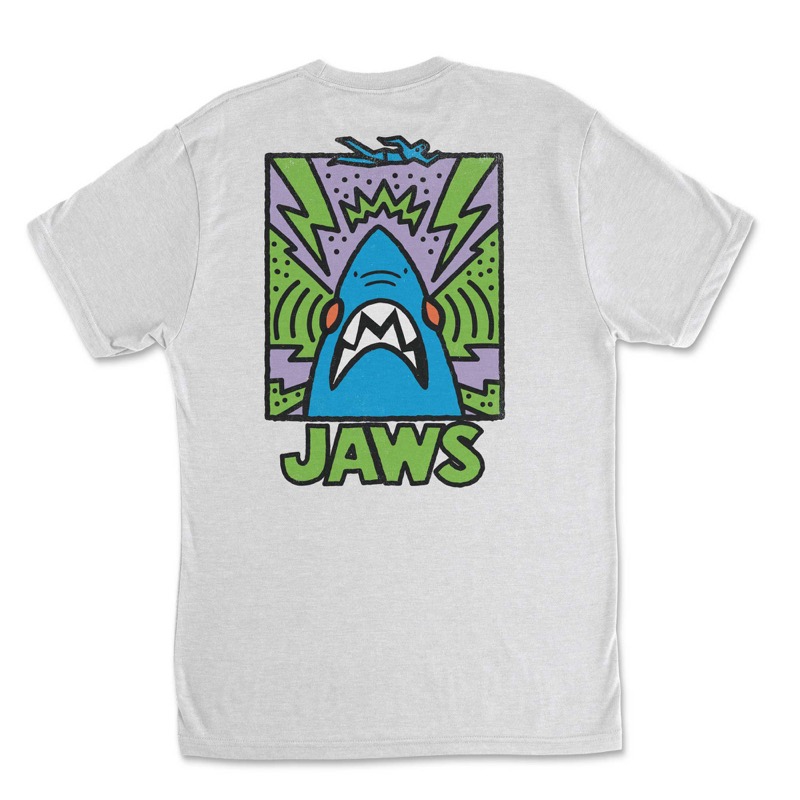 RSVLTS Doodleshark Crewneck Tee in White — front view