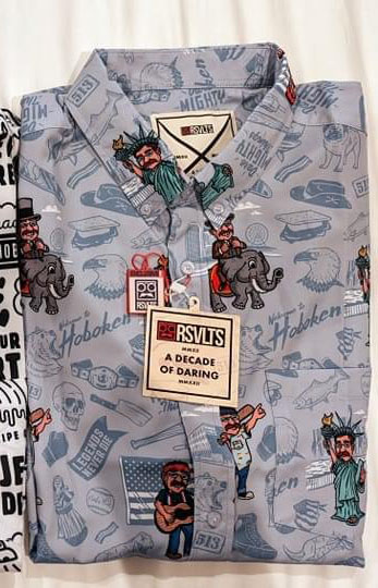 RSVLTS 10 Years of Teddy KUNUFLEX Short Sleeve Shirt in Blue — detail 2