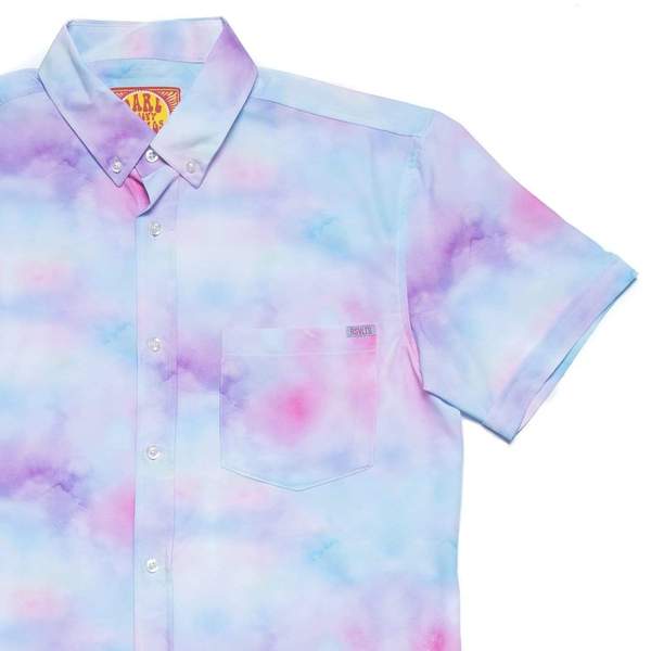 RSVLTS Dakota Snow Clouds KUNUFLEX Short Sleeve Shirt in Multicolor — front view