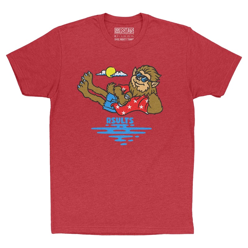 RSVLTS Leisure Dive Crewneck Tee in Red — front view
