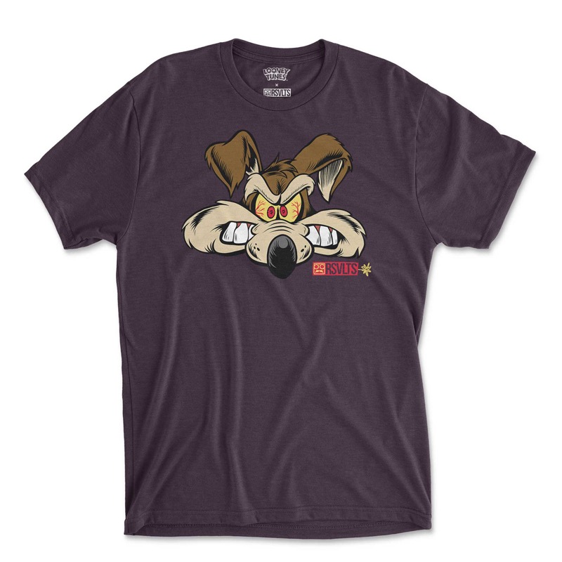 RSVLTS Wile’s Had Enough Crewneck Tee in Purple — front view