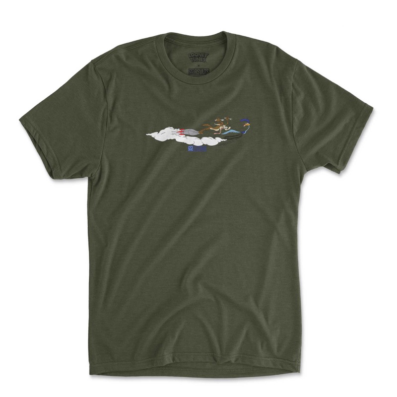 RSVLTS So Close Crewneck Tee in Green — front view