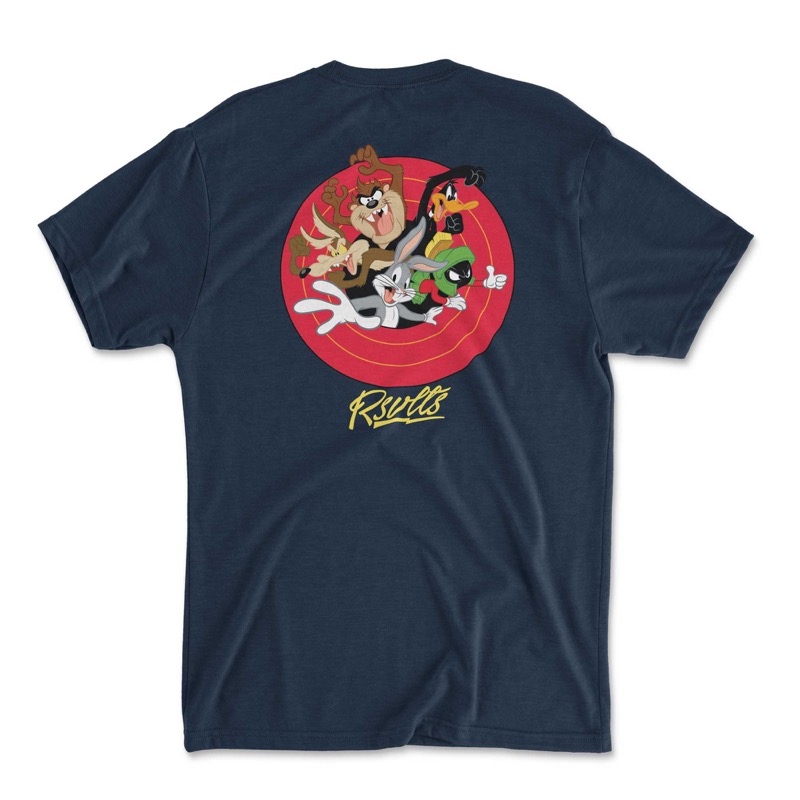 RSVLTS That’s All, Folks! Crewneck Tee in Blue — front view