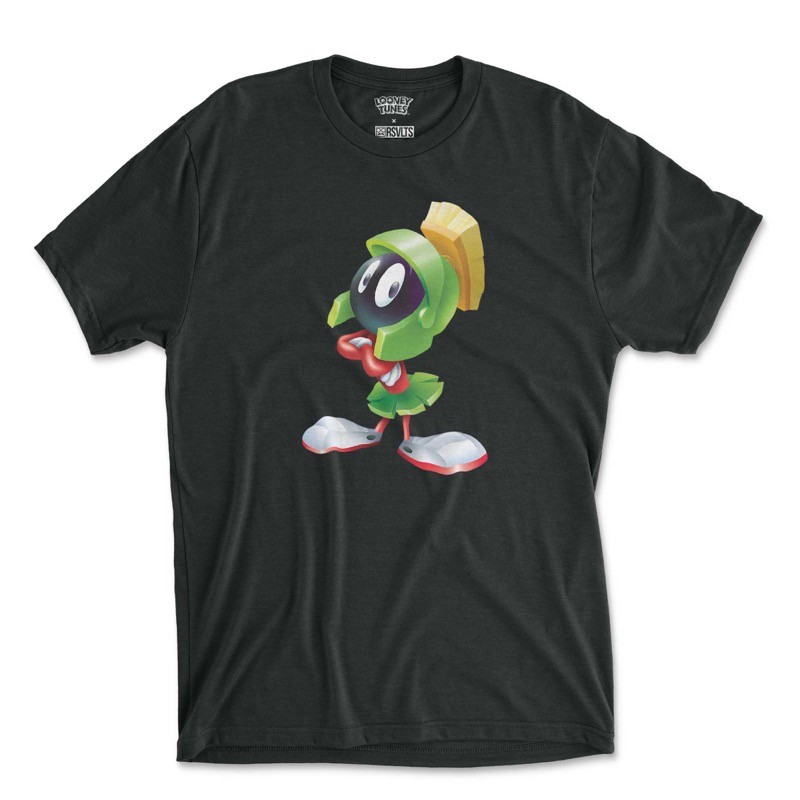 RSVLTS Marvin Up Front Crewneck Tee in Black — front view