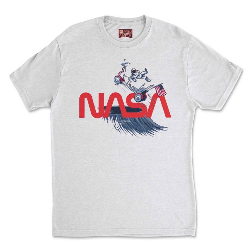 RSVLTS Moon Buggy 1 Crewneck Tee in White — front view