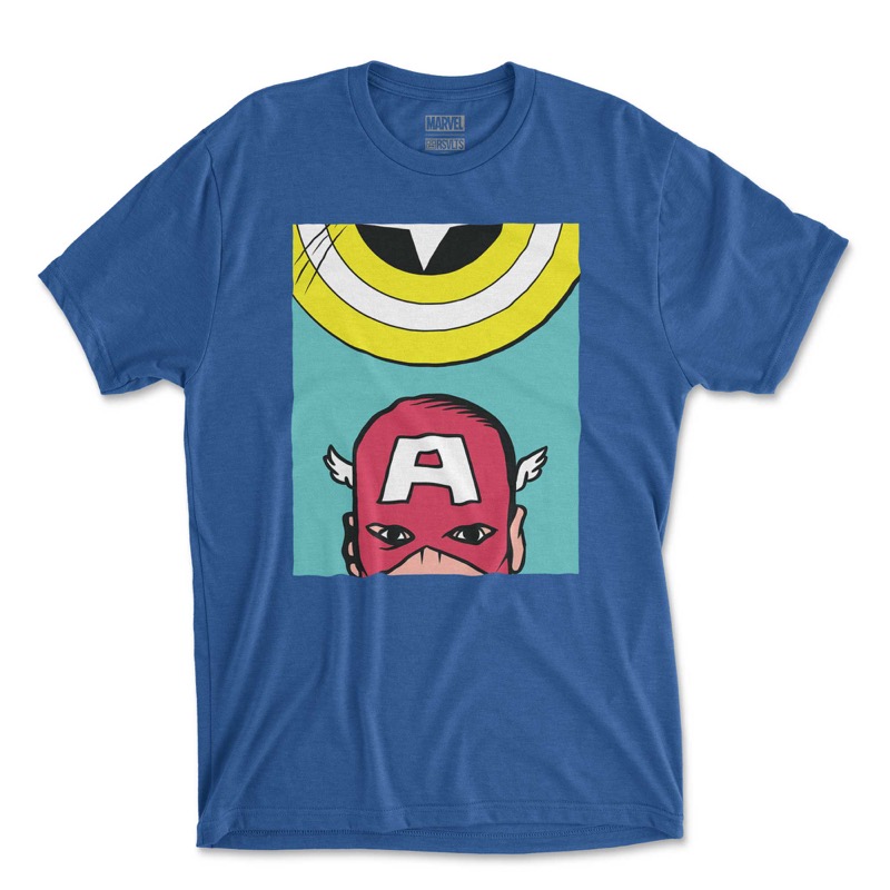 RSVLTS Captain Pop Crewneck Tee in Blue — front view
