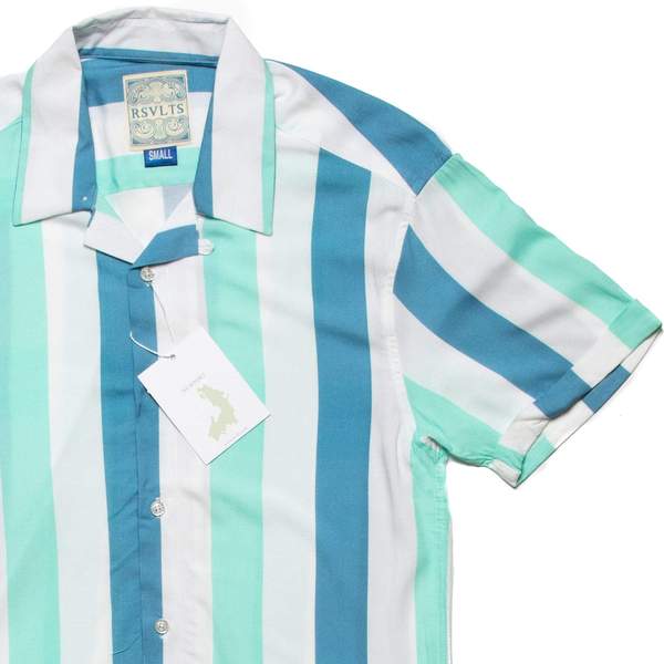 RSVLTS Newport KUNUFLEX Short Sleeve Shirt in Blue — front view
