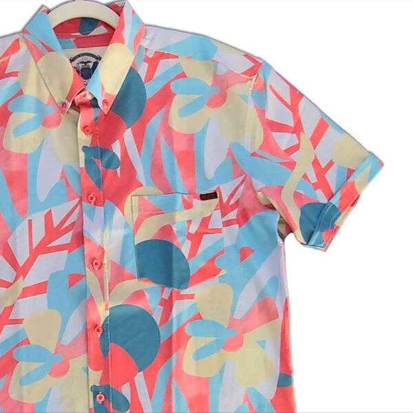 RSVLTS Bayshore KUNUFLEX Short Sleeve Shirt in Red — front view