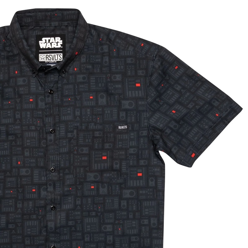 RSVLTS Shades of Vader KUNUFLEX Short Sleeve Shirt in Black — front view