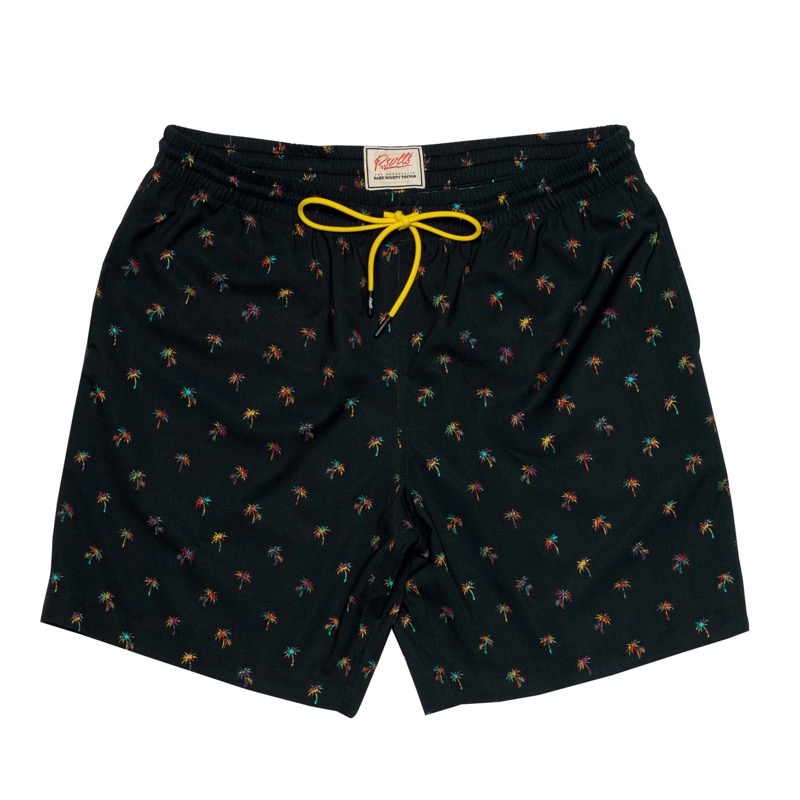RSVLTS Party Palms Hybrid Shorts in Black — front view