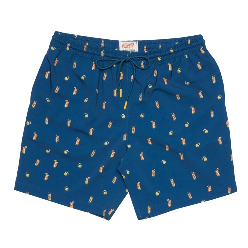 RSVLTS Palms Away Hybrid Shorts in Blue — front view