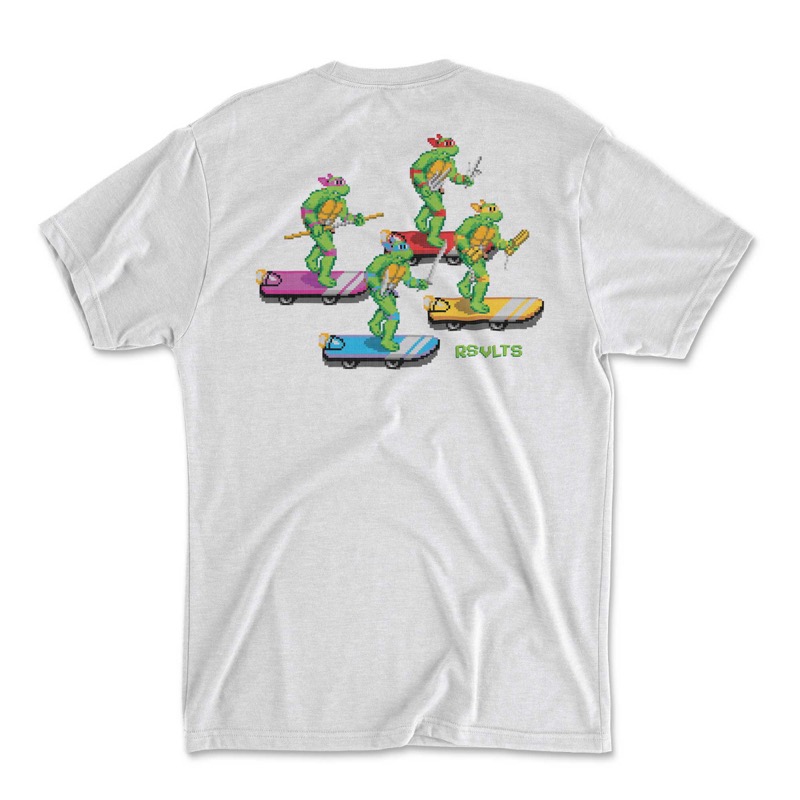 RSVLTS Rolling Foursome Crewneck Tee in White — front view