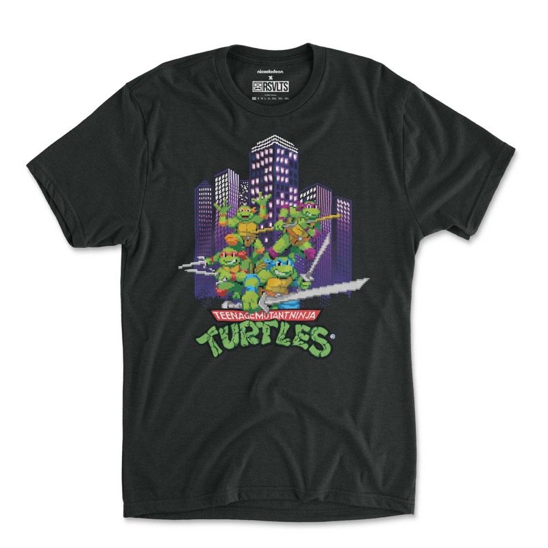 RSVLTS Turtle Power Crewneck Tee in Black — front view