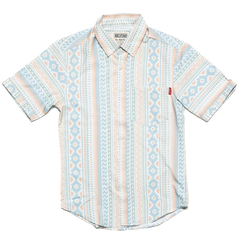 RSVLTS Happy Little Accident KUNUFLEX Short Sleeve Shirt in White — front view